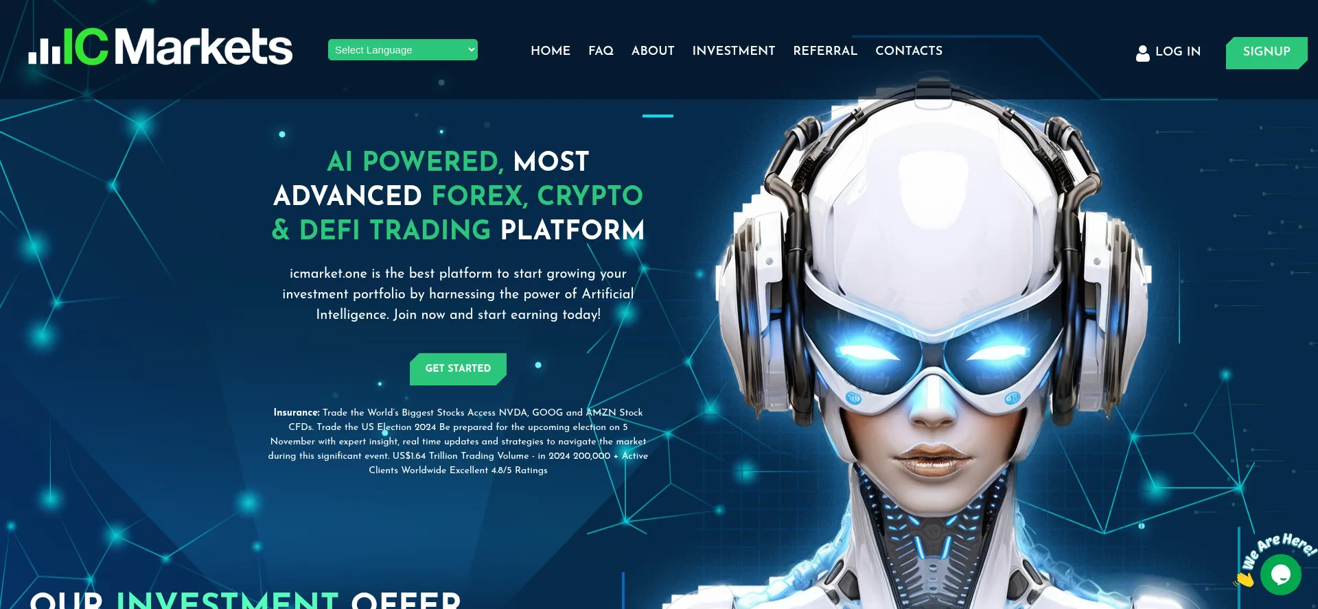 Website screenshot of Icmarket.one