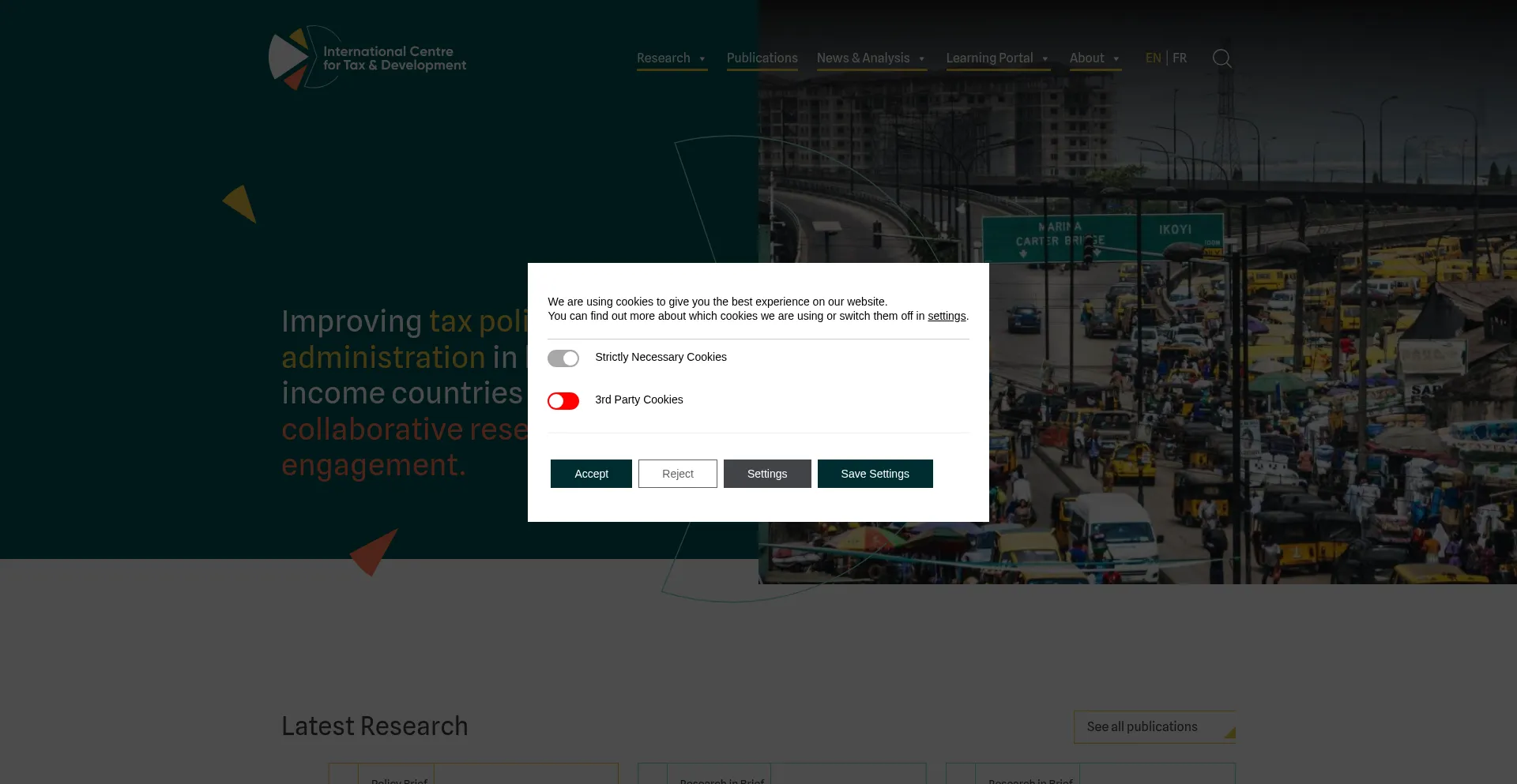 Website screenshot of Ictd.ac