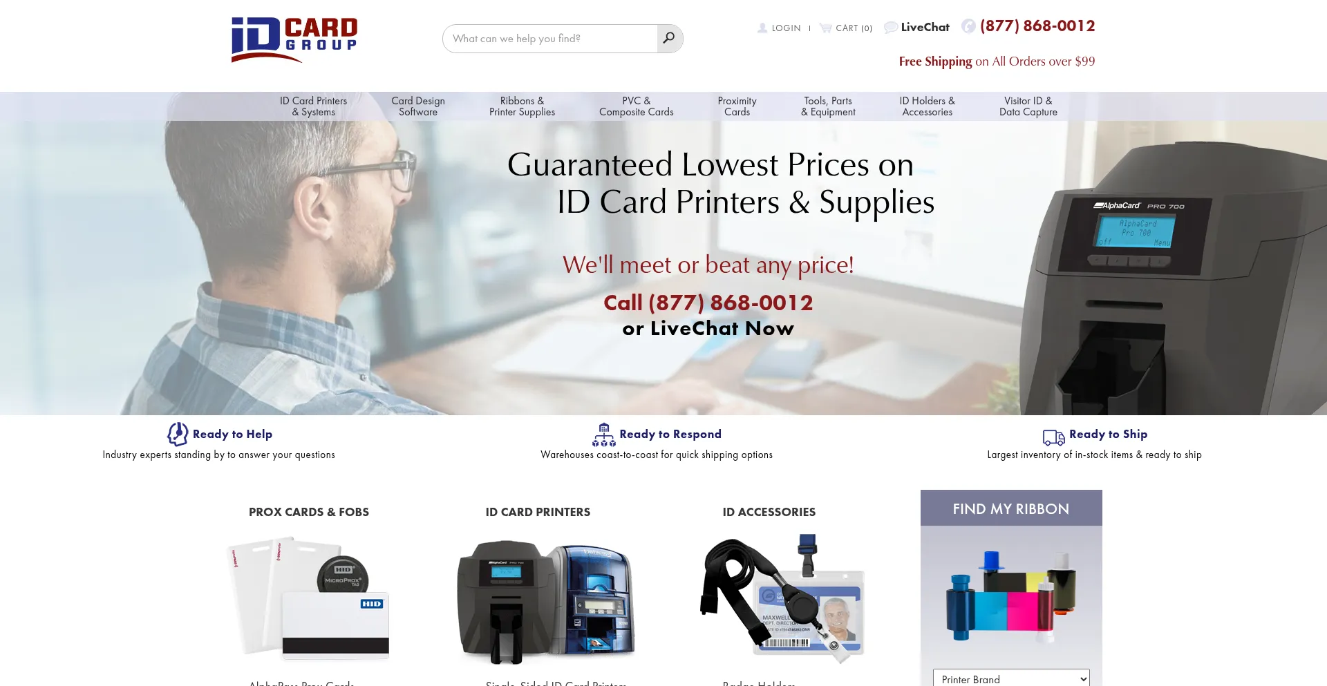 Website screenshot of Idcardgroup.com
