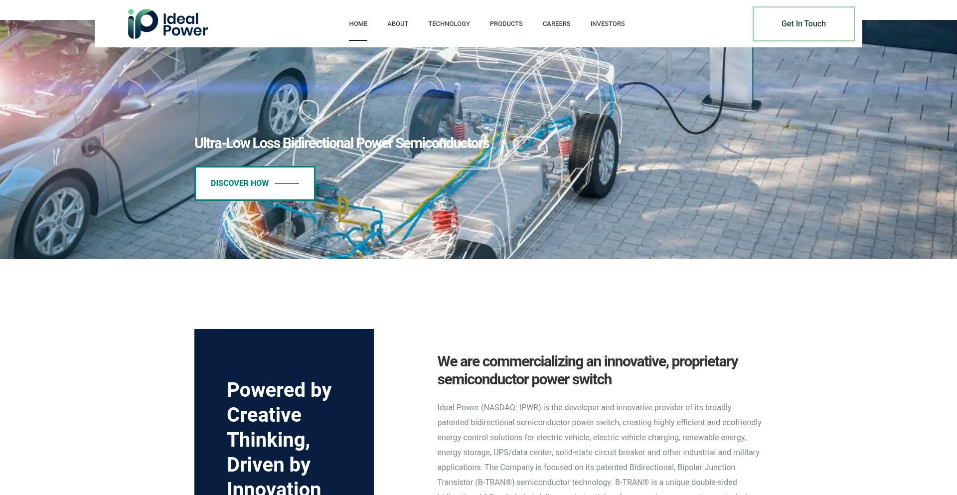 Website screenshot of Idealpower.com