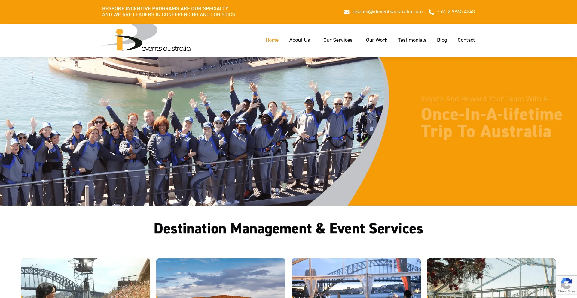 Website screenshot of Ideventsaustralia.com