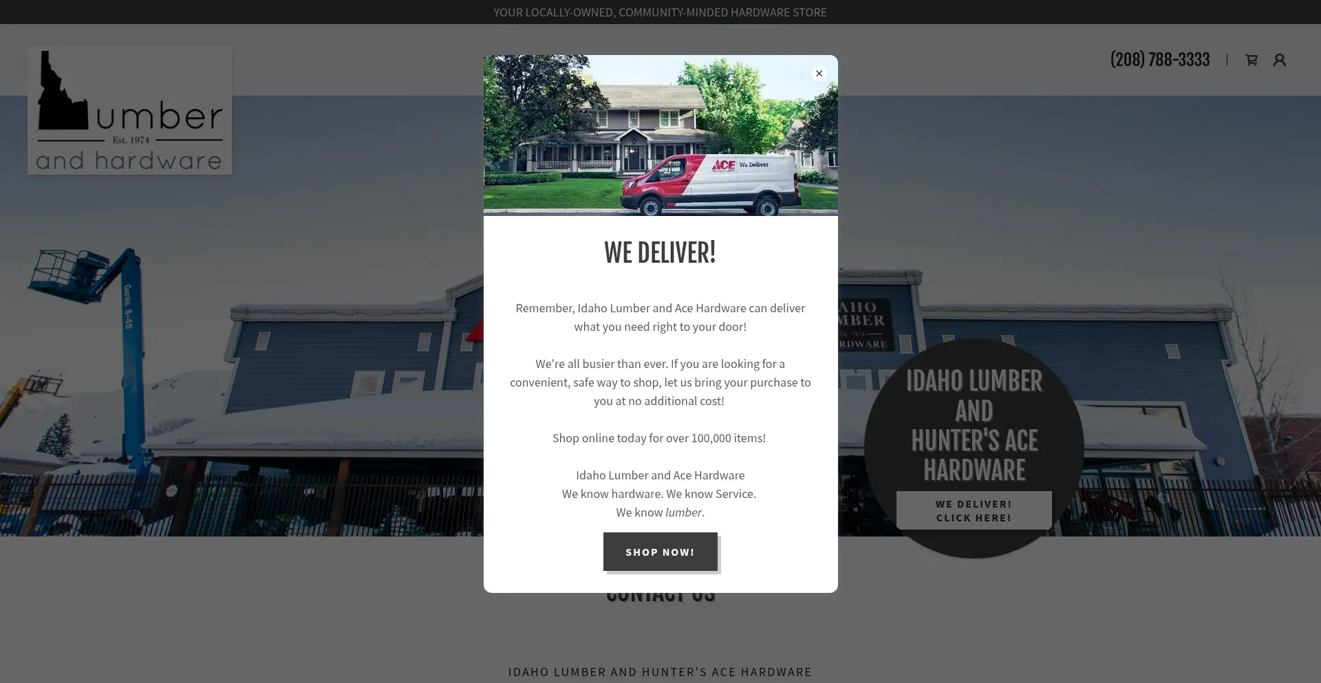 Website screenshot of Idlumber.com