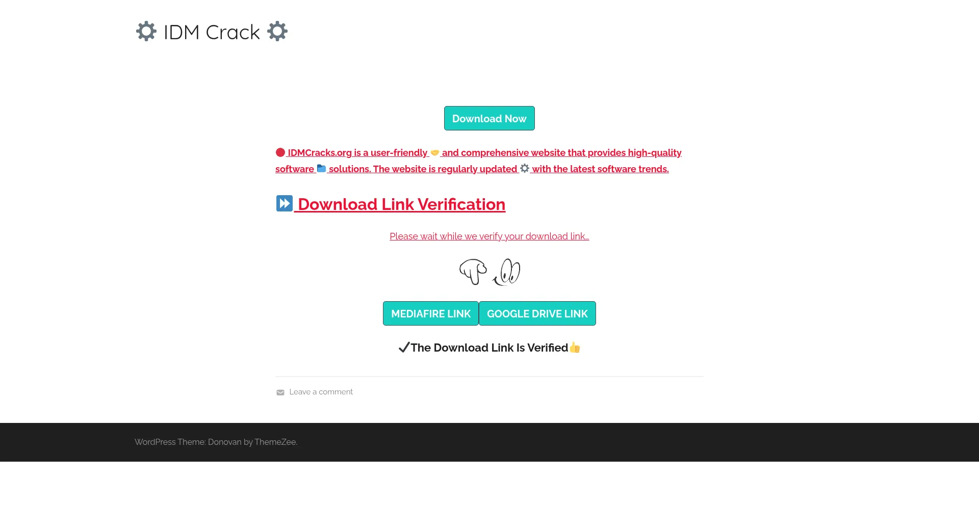 Website screenshot of Idmcracks.org