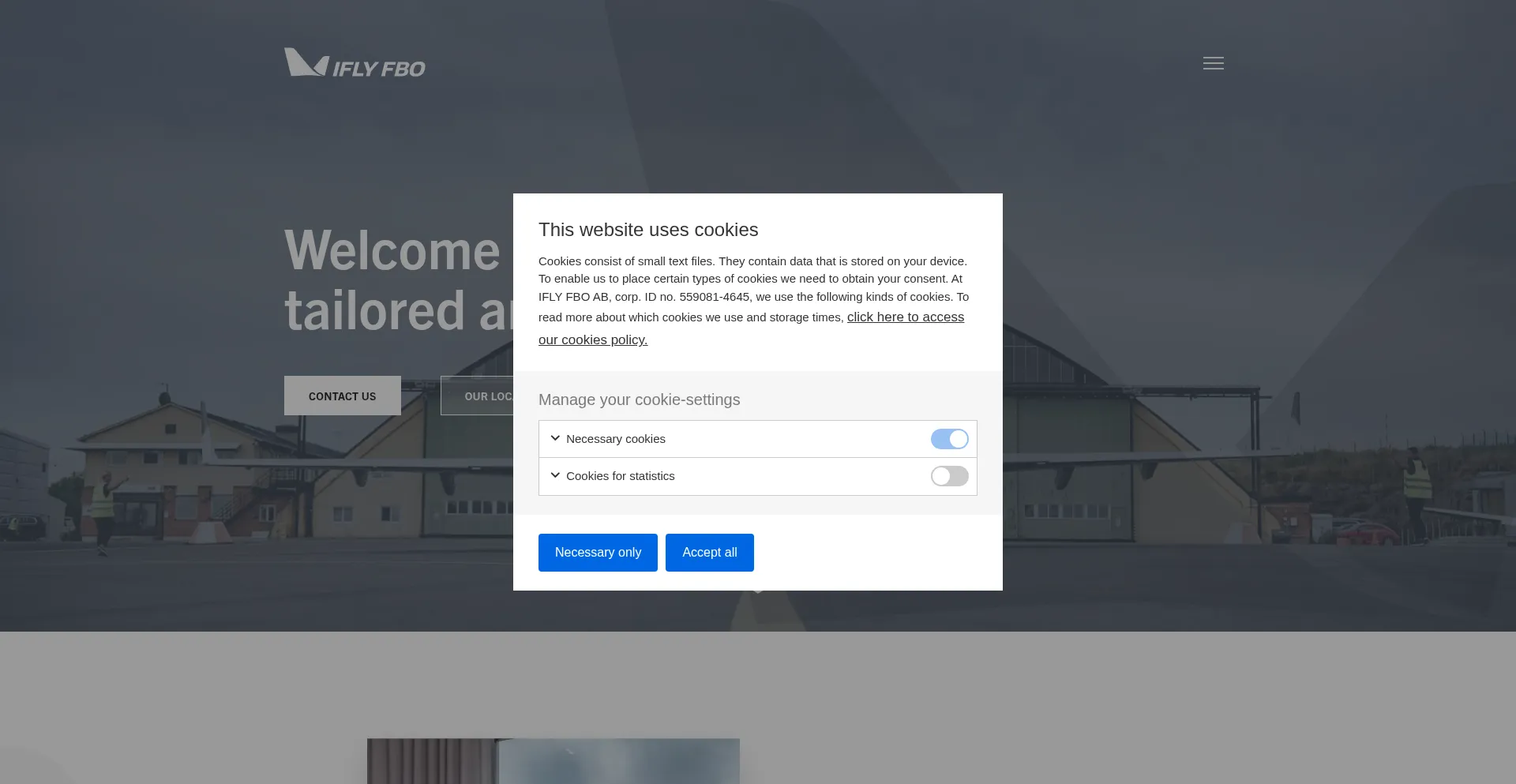 Website screenshot of Iflyfbo.com