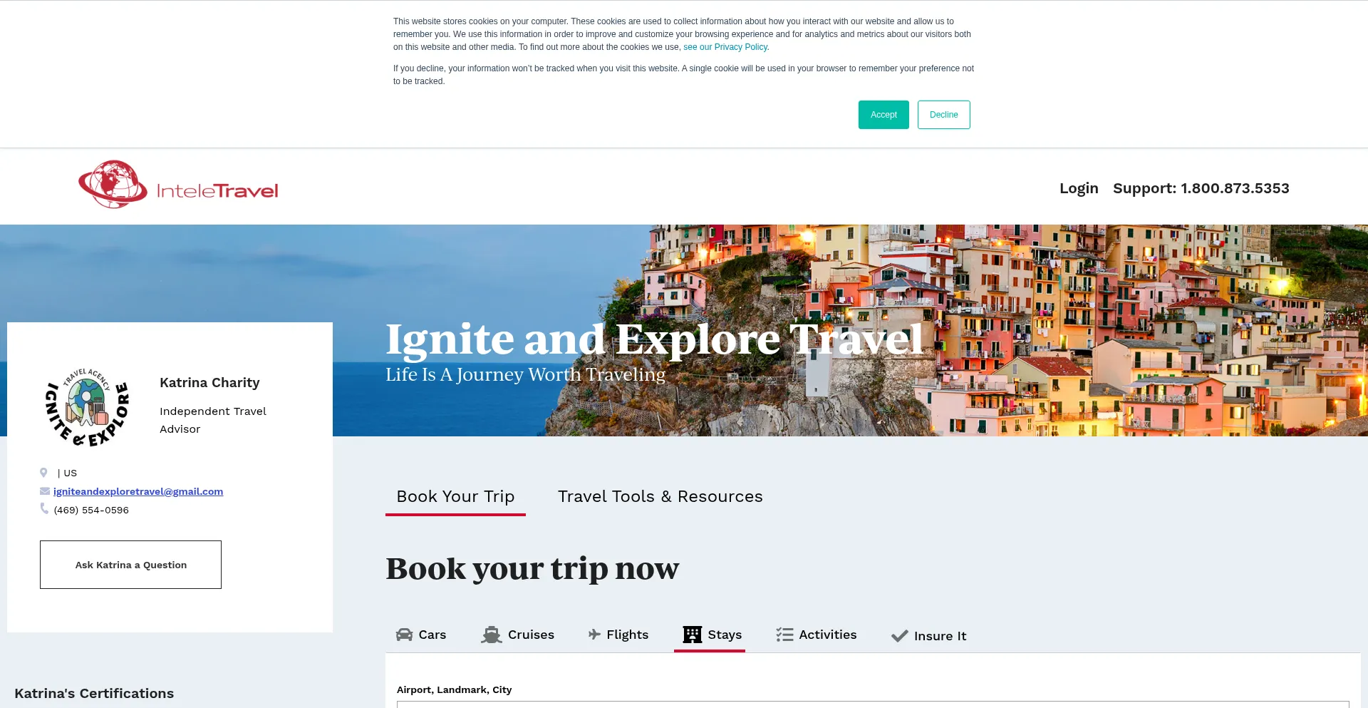 Website screenshot of Igniteandexplore.com