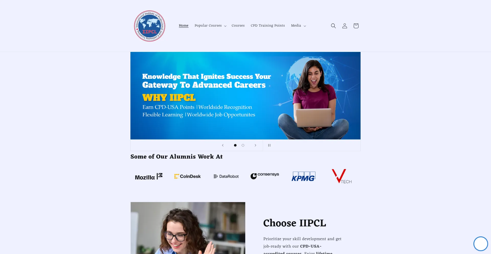 Website screenshot of Iipcl.com