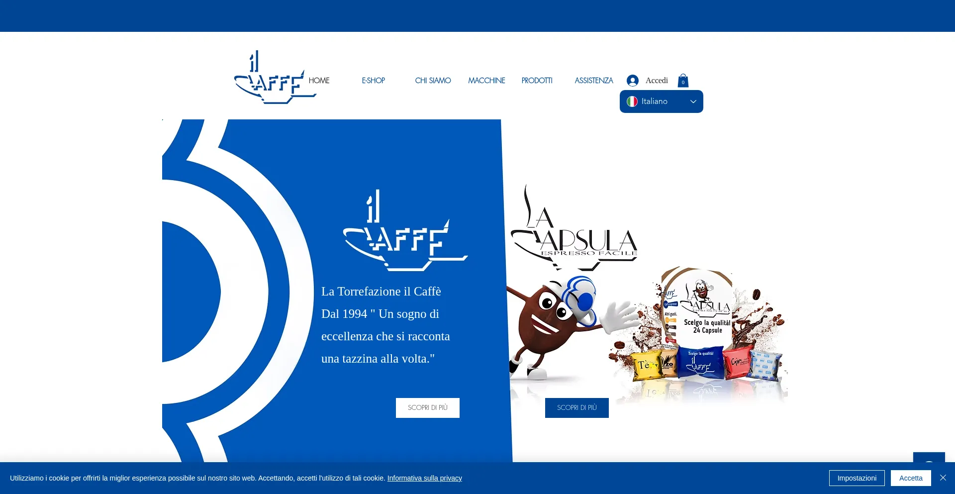 Website screenshot of Ilcaffesrl.com