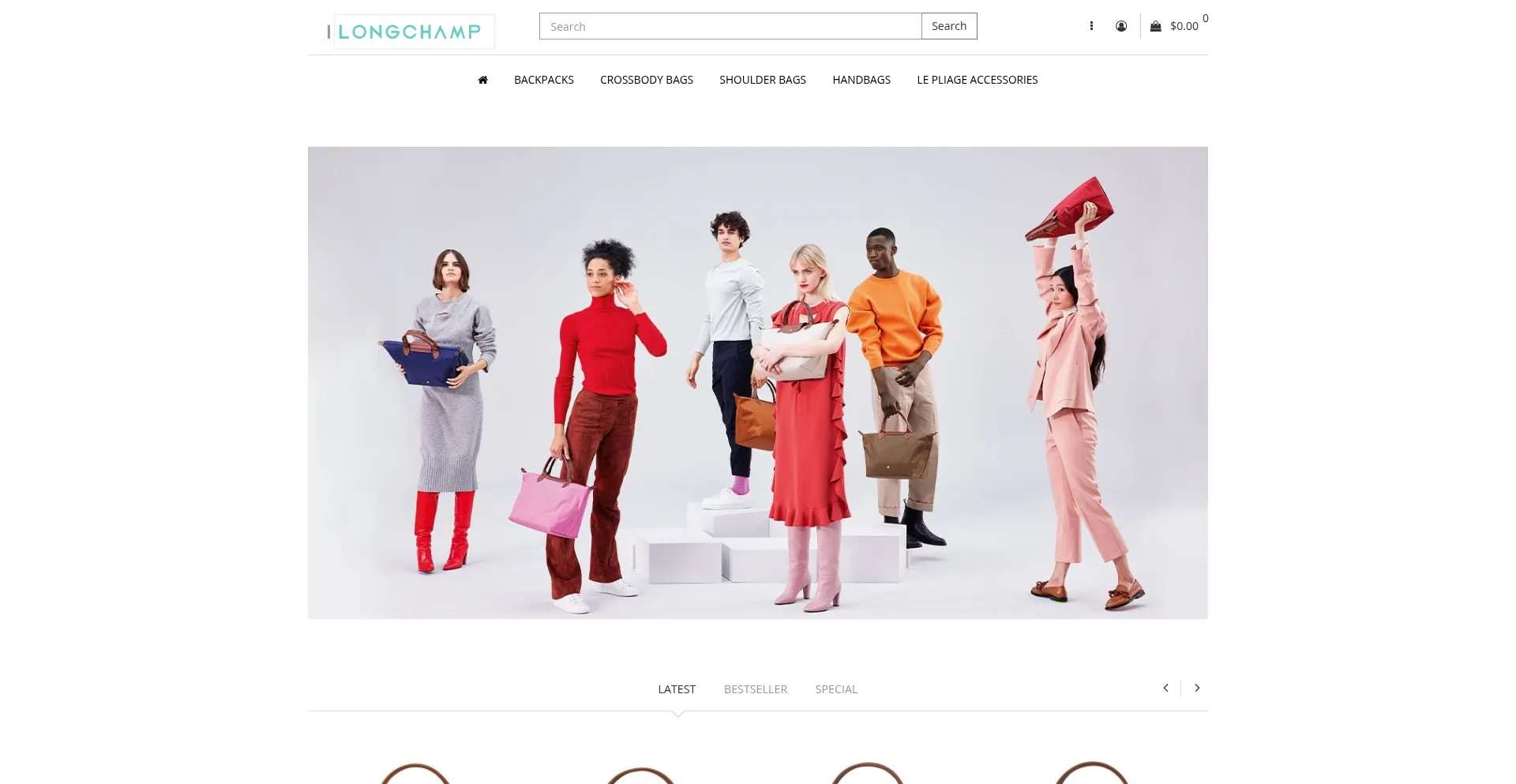 Website screenshot of Ilongchamp.com