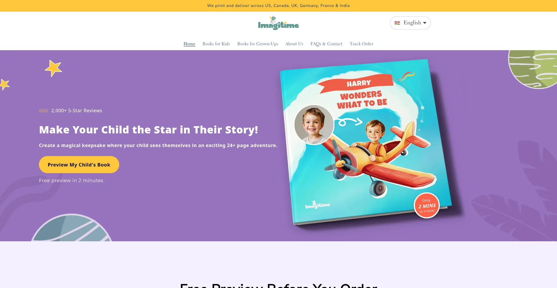 Website screenshot of Imagitime.com