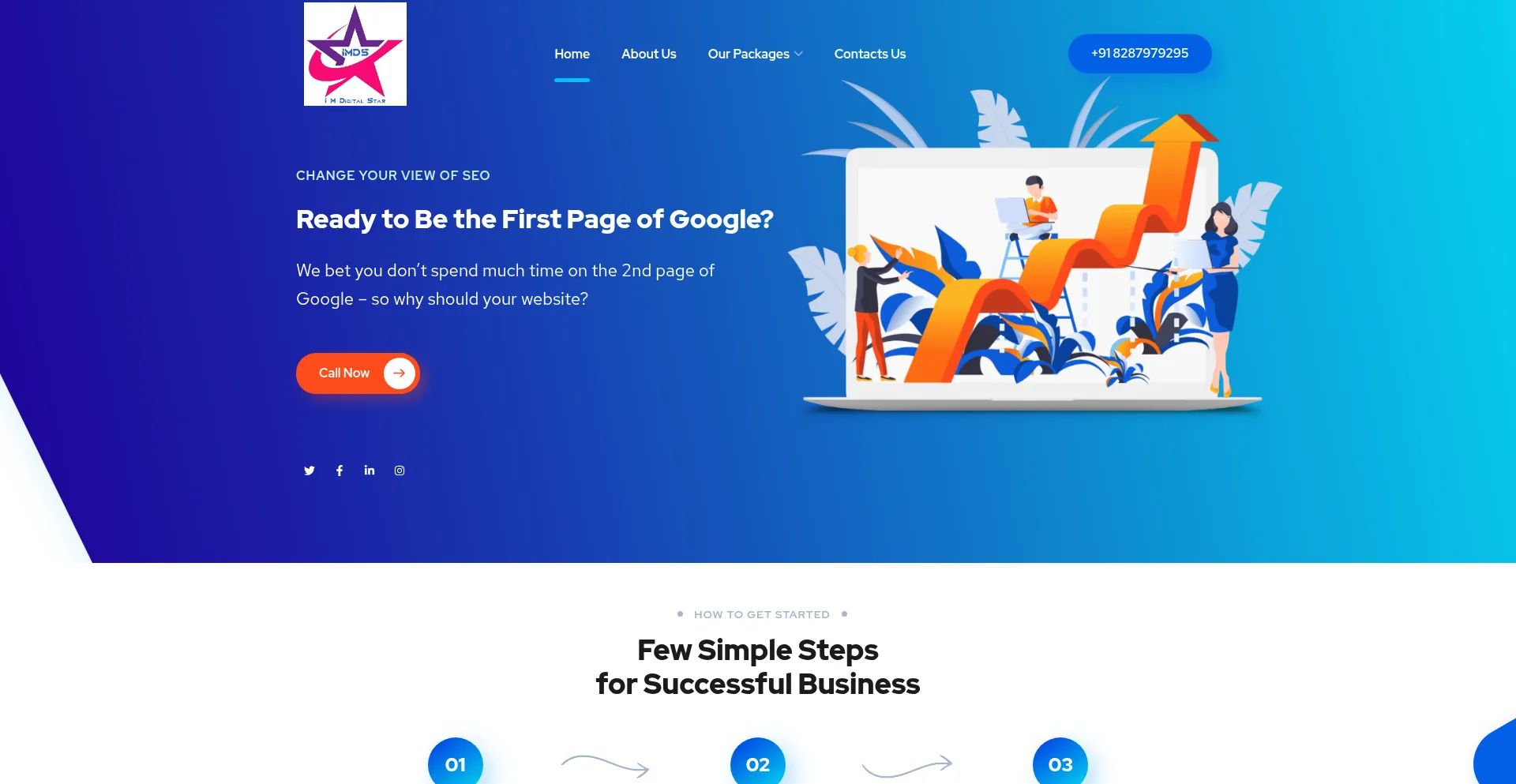 Website screenshot of Imdigitalstar.com
