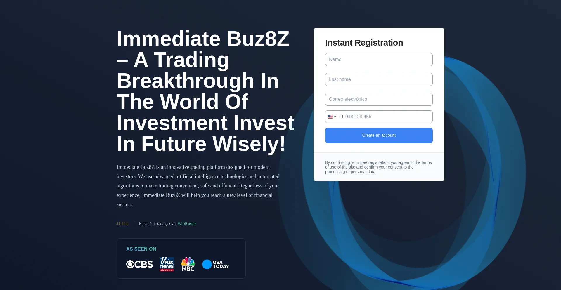 Website screenshot of Immediate-buz8z.com