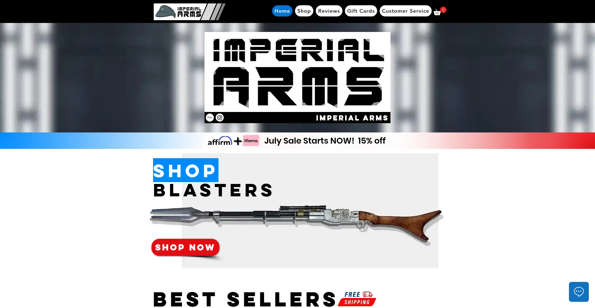 Website screenshot of Imperialarms3d.com