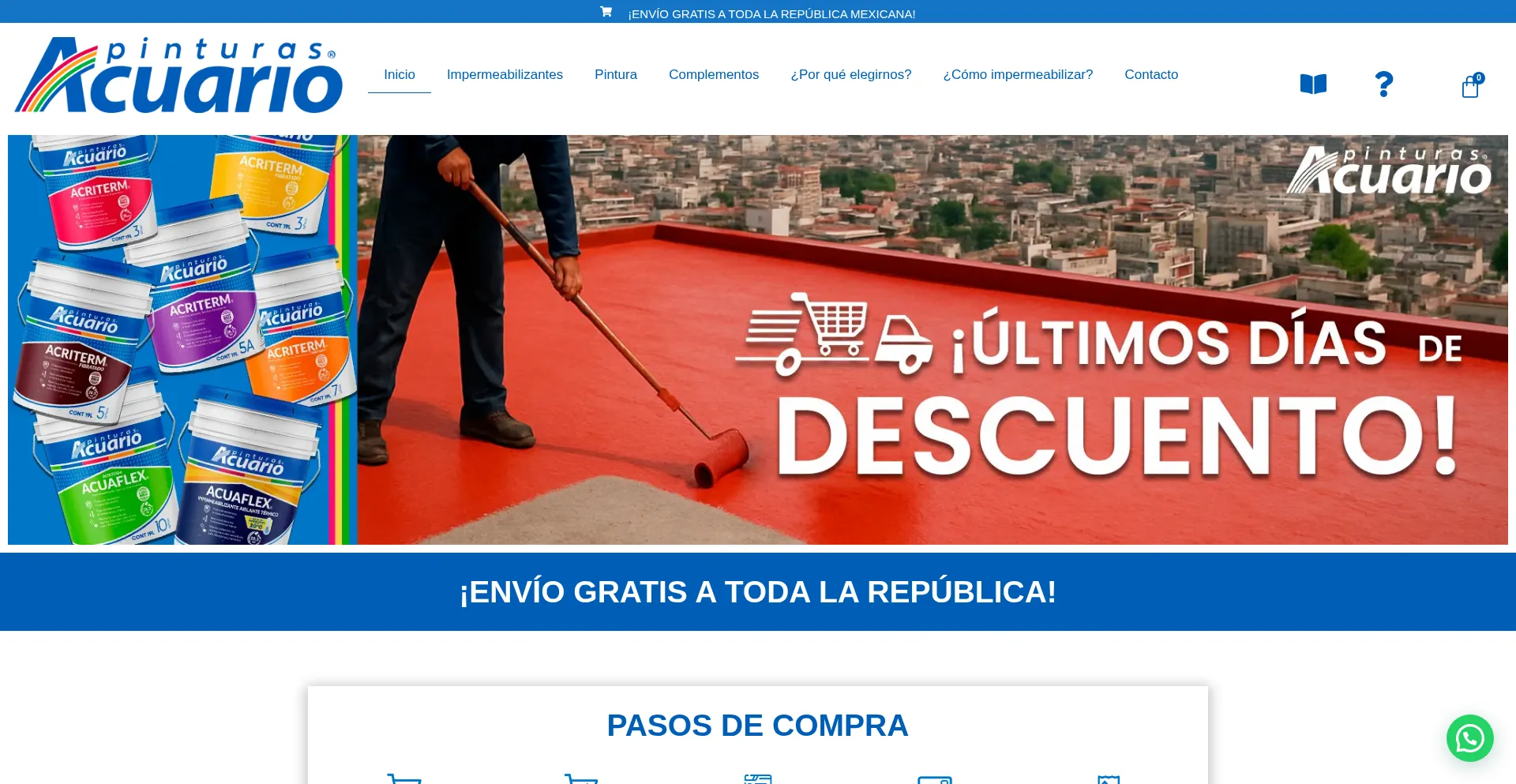 Website screenshot of Impermeabilizanteacuario.mx
