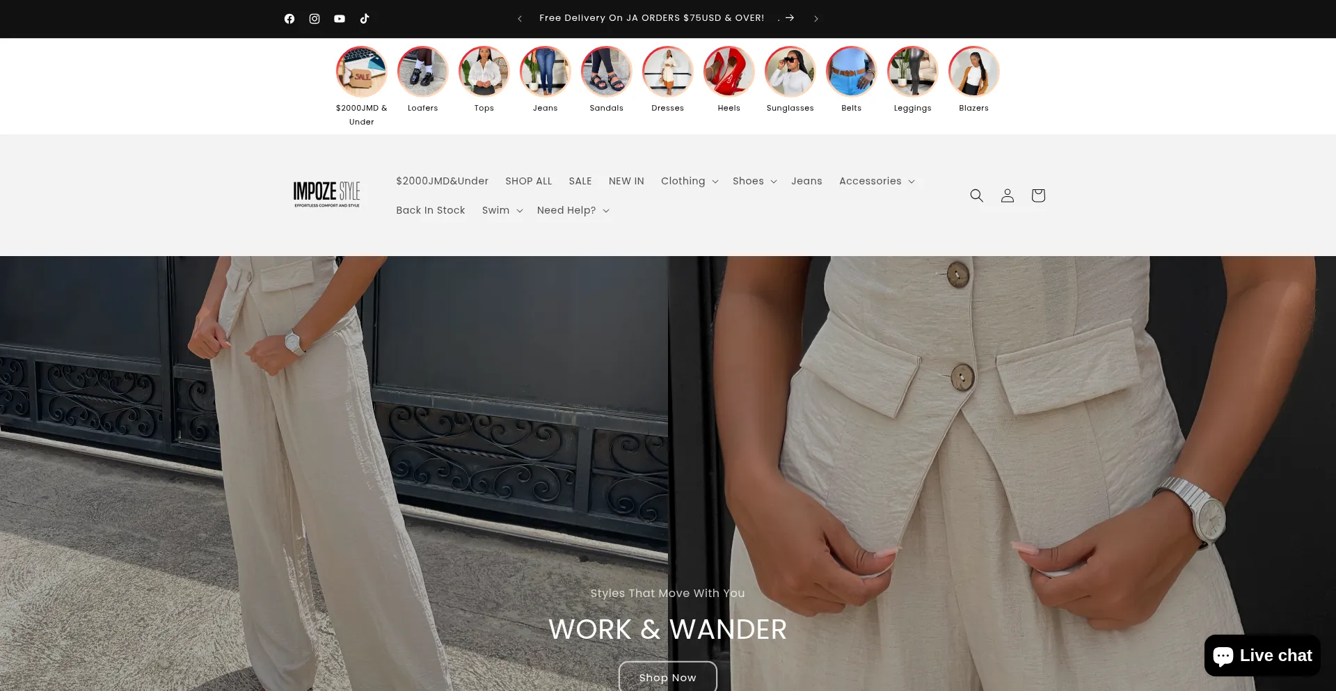 Website screenshot of Impozestyle.com