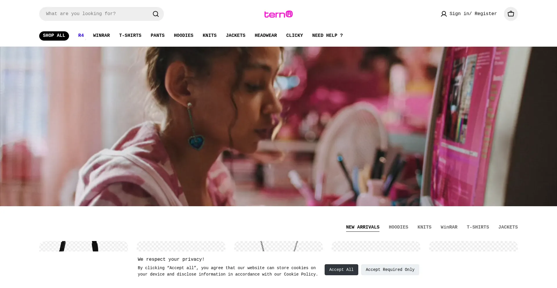 Website screenshot of In.tern.et