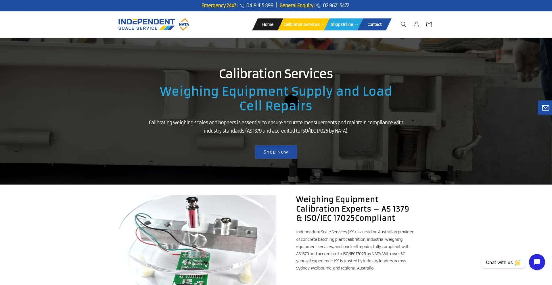 Website screenshot of Independentscale.com.au