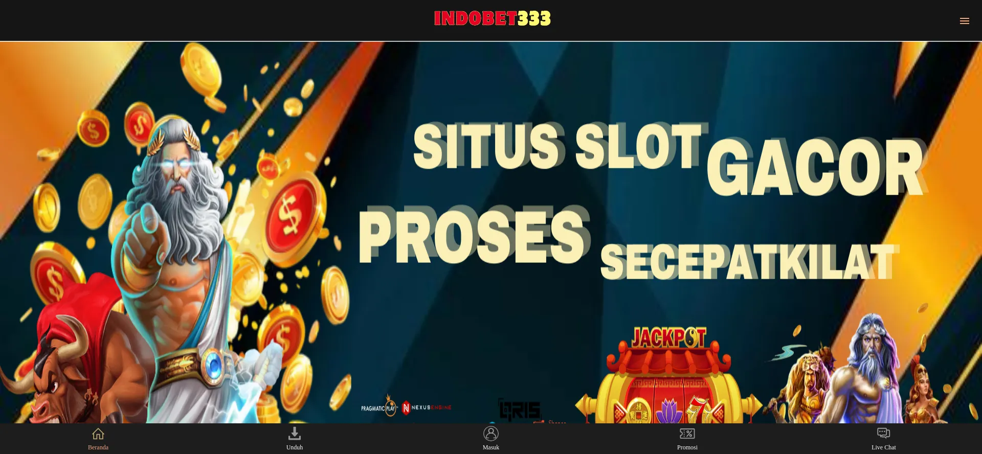 Website screenshot of Indobet333.net