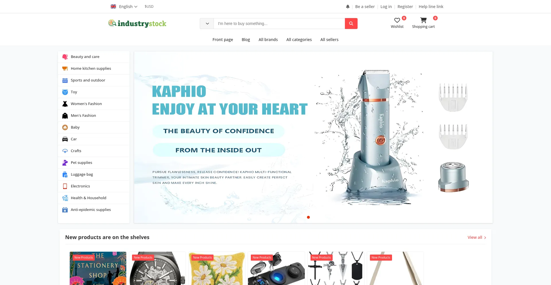 Website screenshot of Industrystock.shop