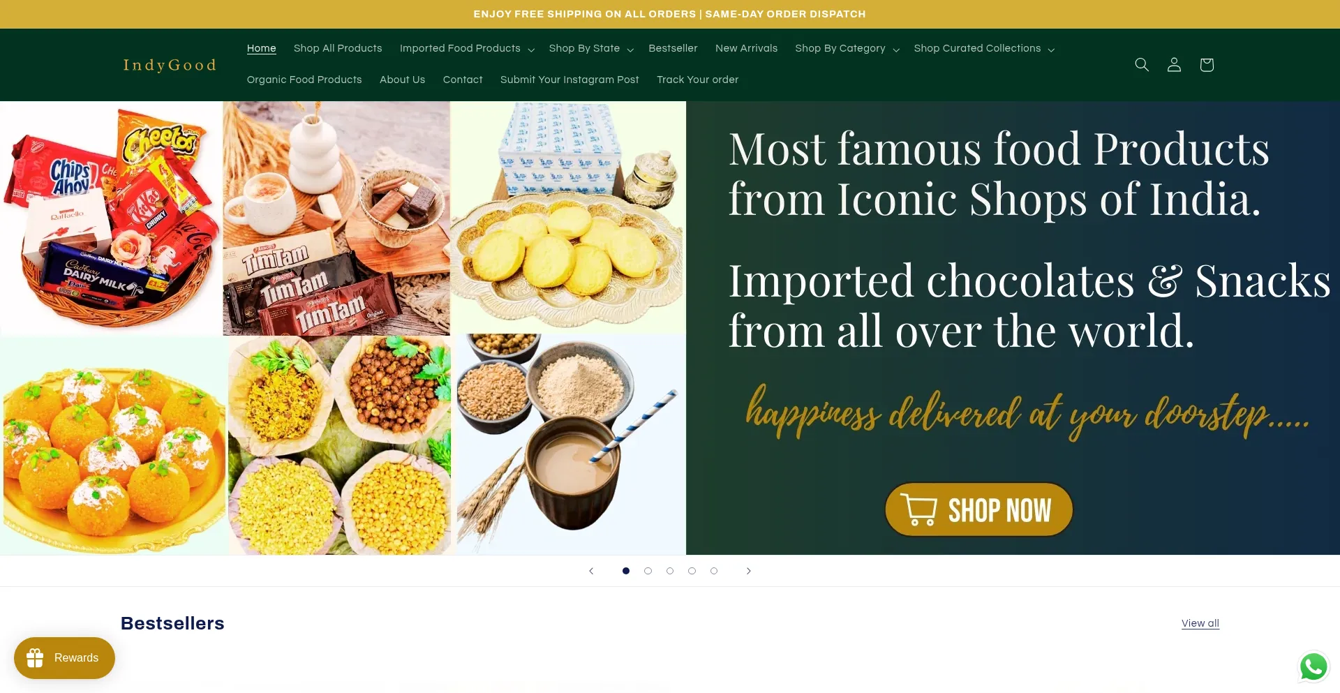 Website screenshot of Indygood.com