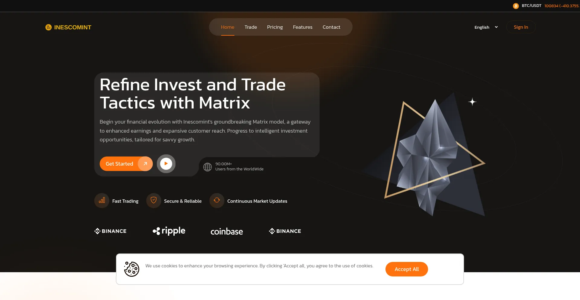 Website screenshot of Inescomint.com