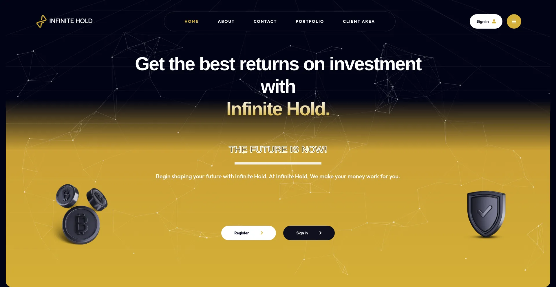 Website screenshot of Infinitehold.org