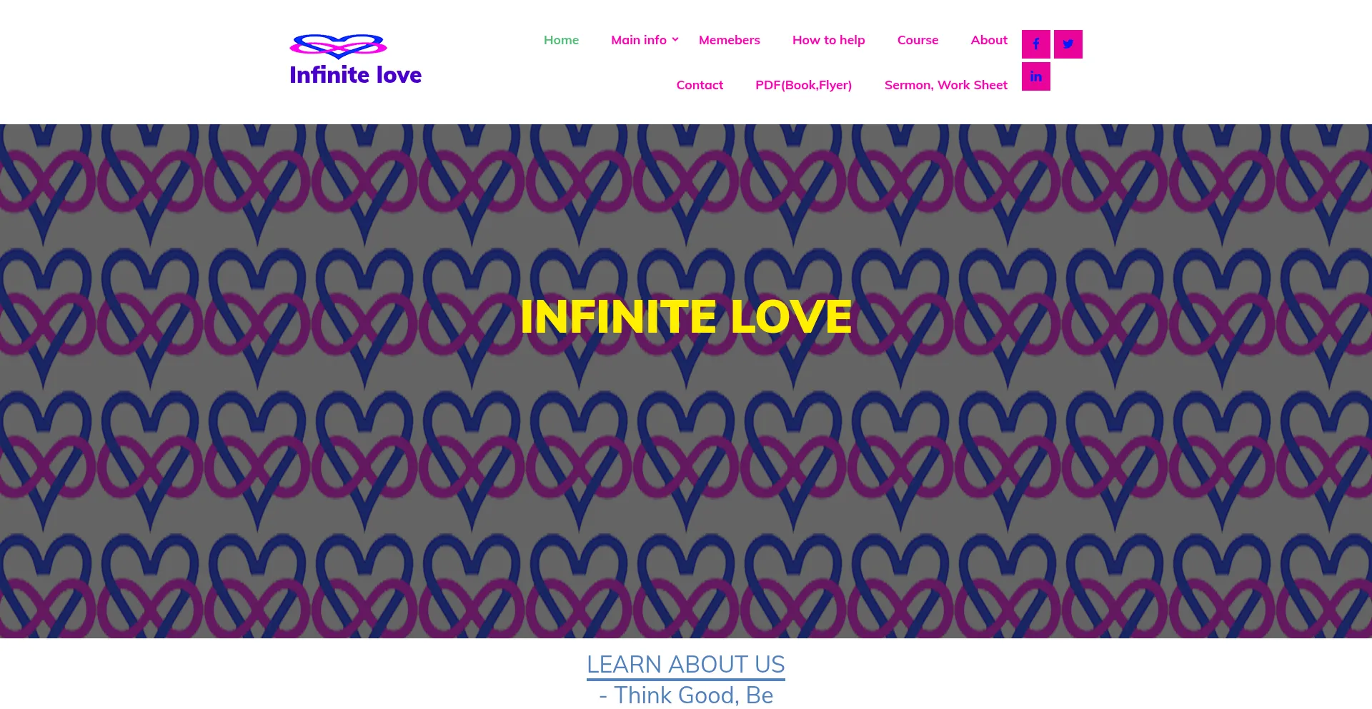 Website screenshot of Infinitelove.com