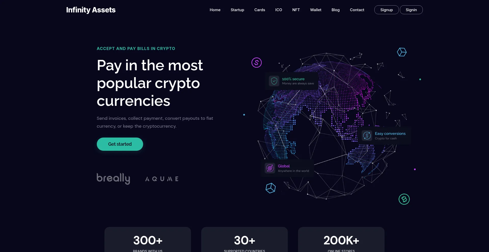 Website screenshot of Infinityassets.org