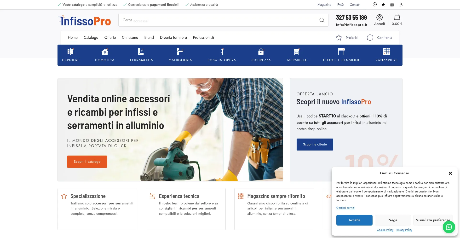 Website screenshot of Infissopro.it