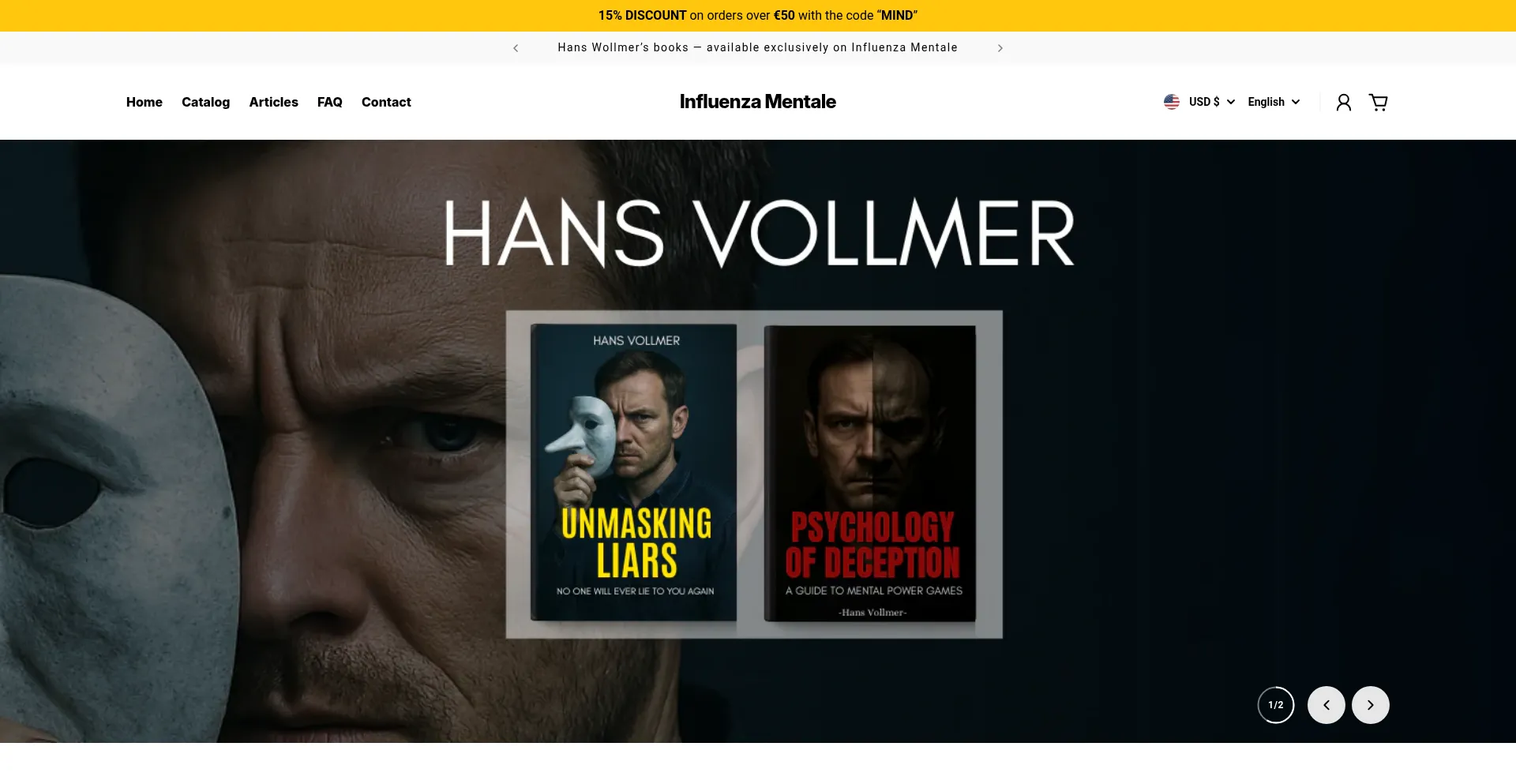Website screenshot of Influenzamentale.com