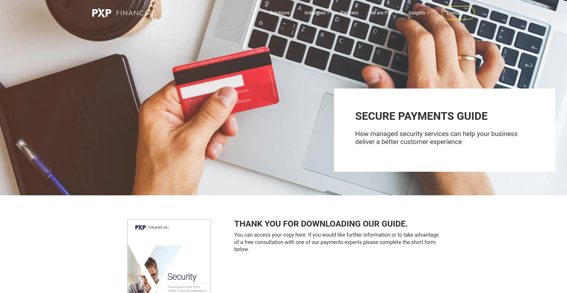 Website screenshot of Info.pxpfinancial.com