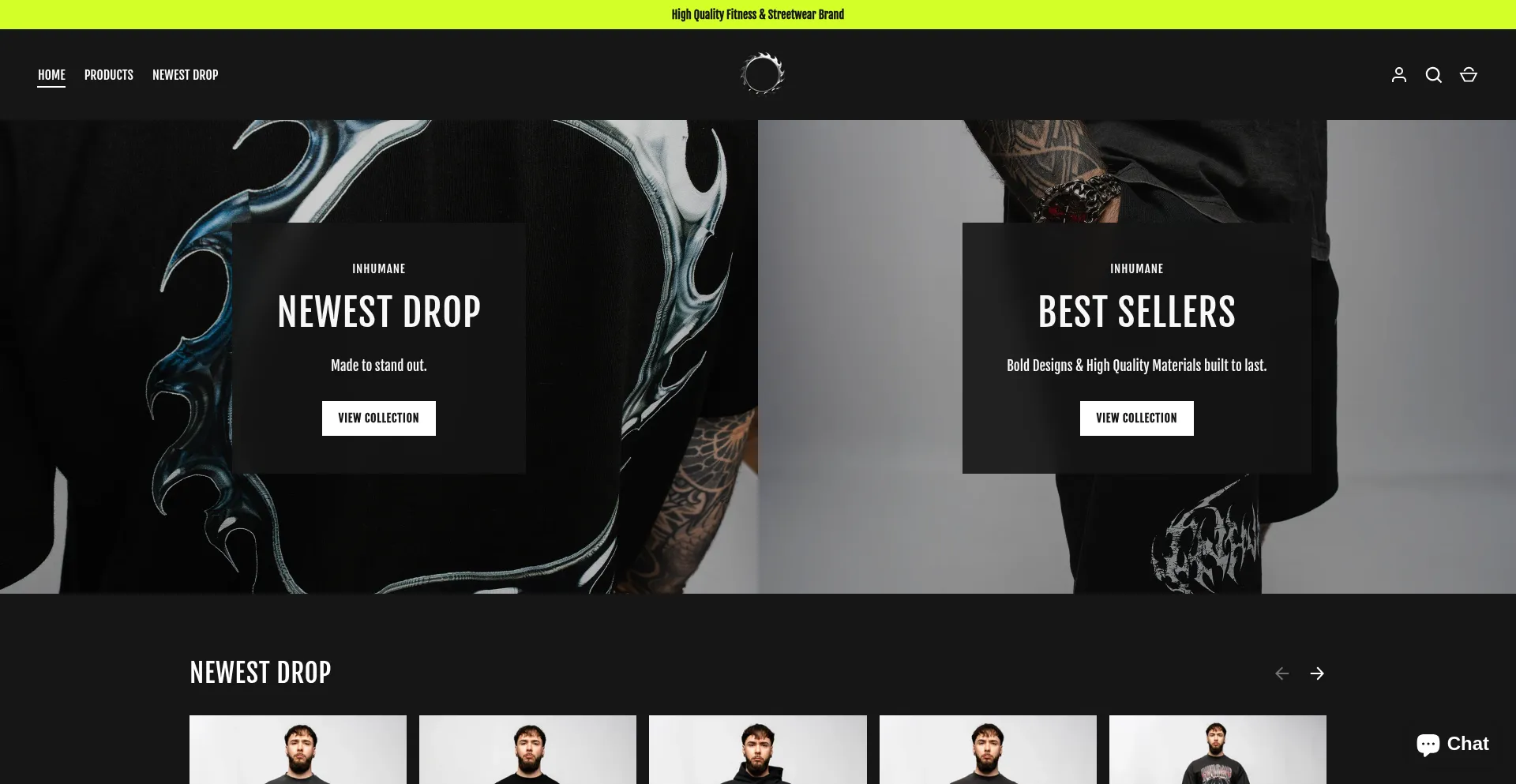 Website screenshot of Inhumane.de