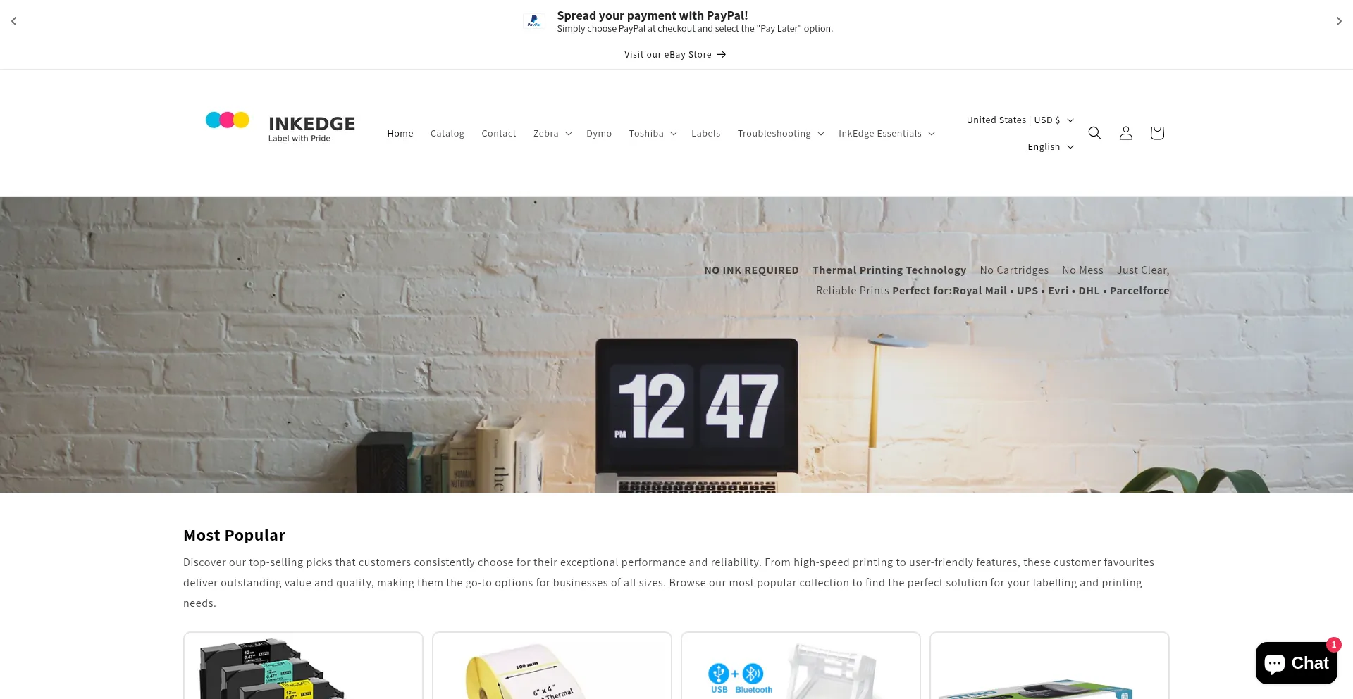 Website screenshot of Inkedge.co.uk