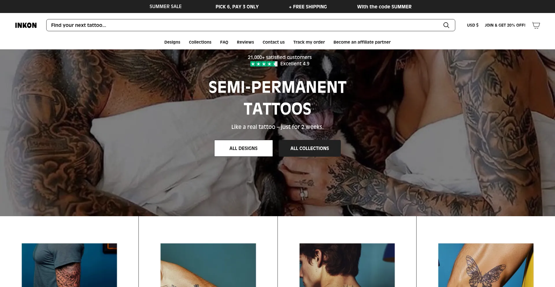 Website screenshot of Inkon.io
