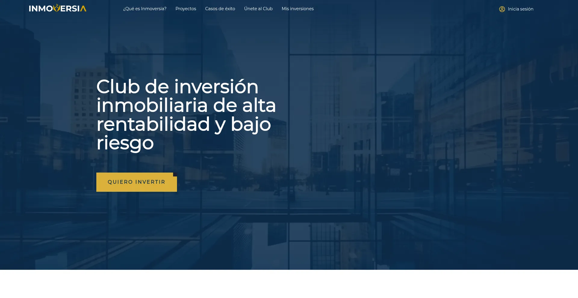Website screenshot of Inmoversia.com