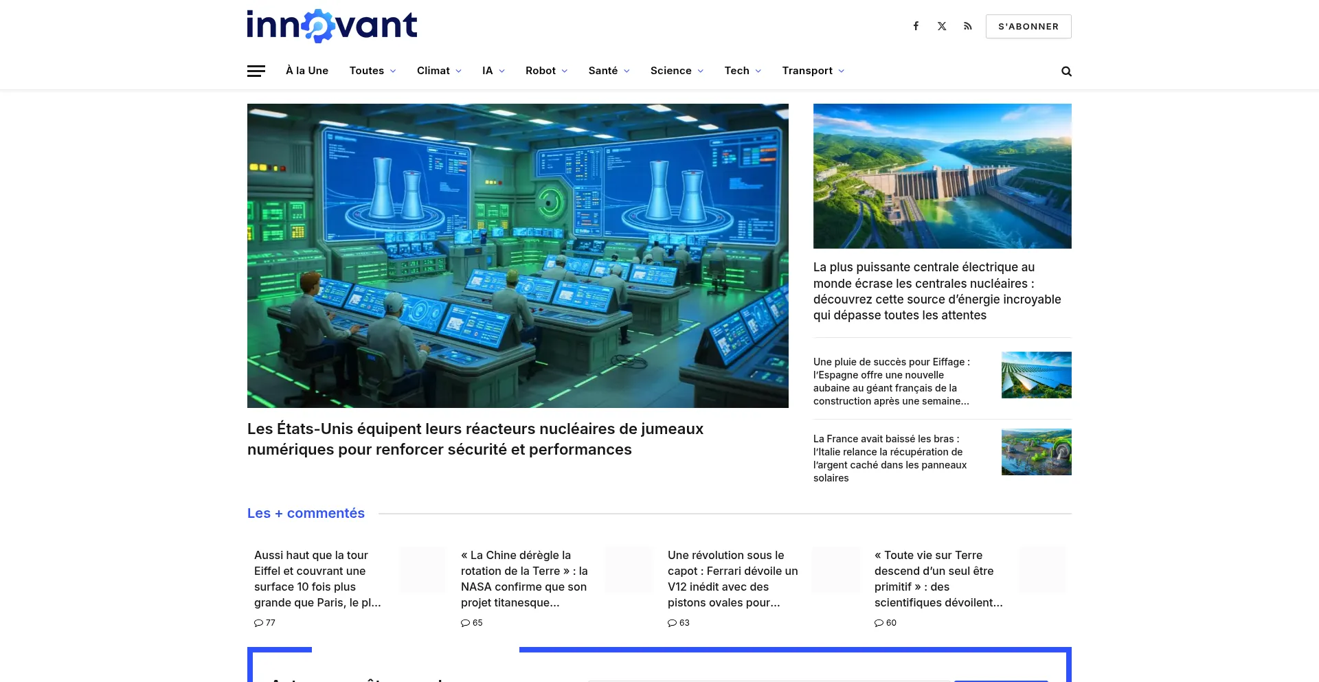 Website screenshot of Innovant.fr
