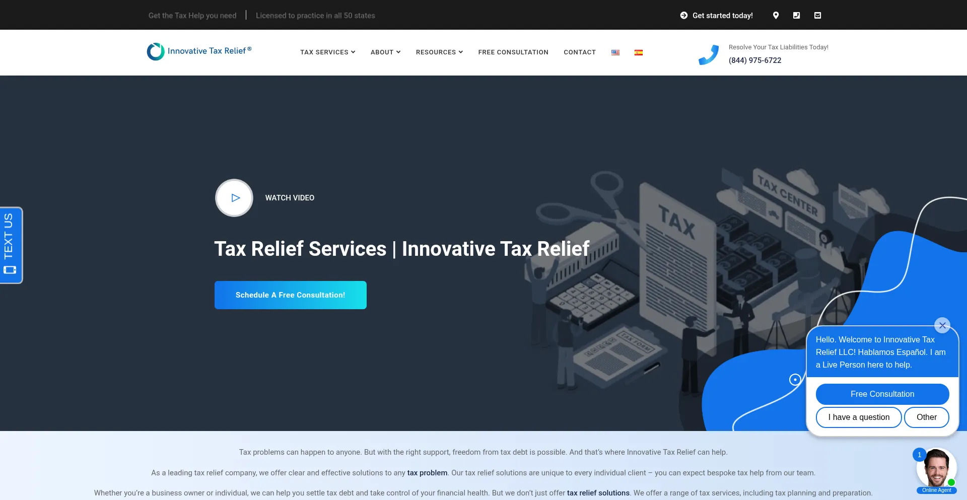 Innovativetaxreliefllc.com Screenshot