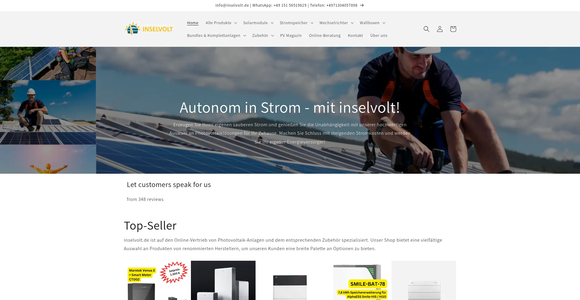 Website screenshot of Inselvolt.de