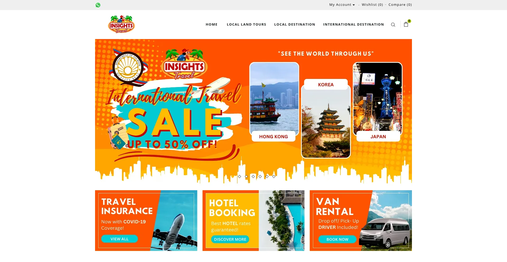 Website screenshot of Insightstravel.com
