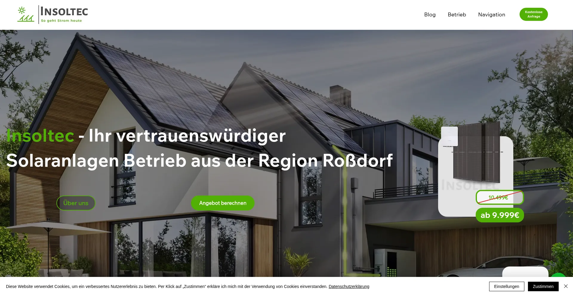 Website screenshot of Insoltec.de