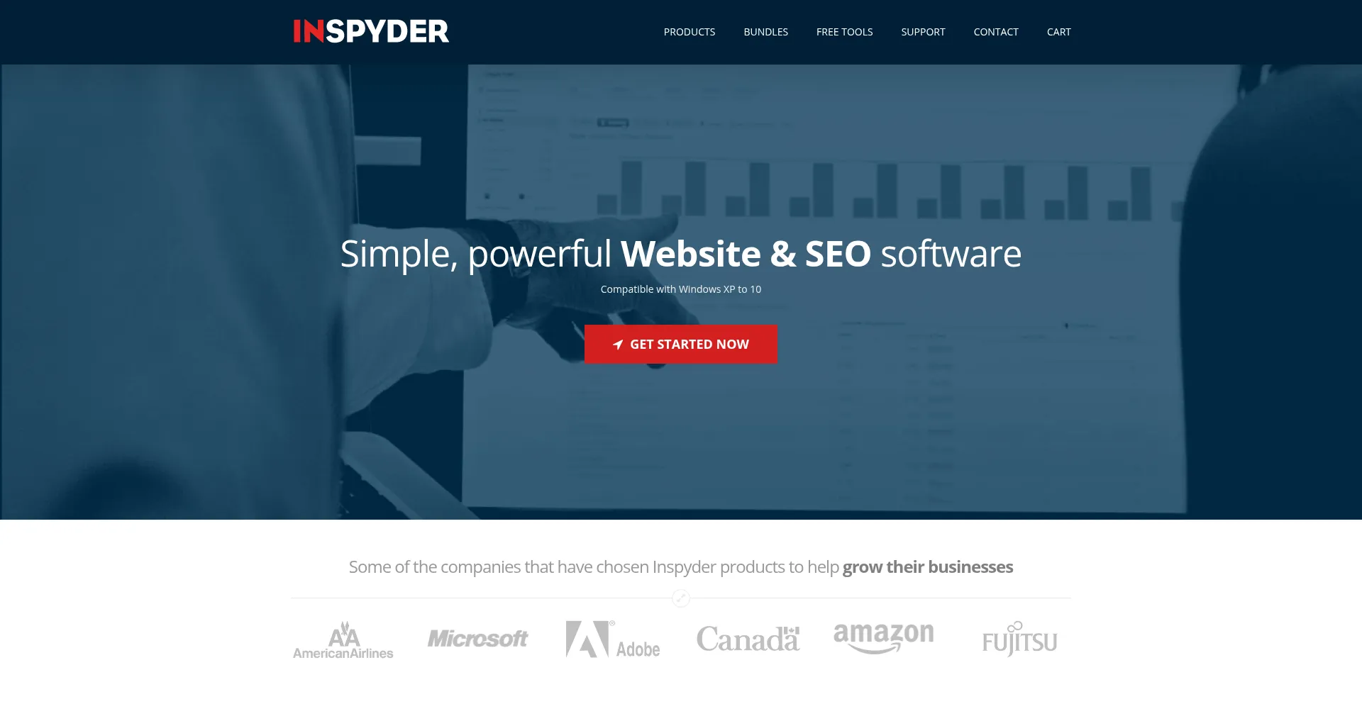 Website screenshot of Inspyder.com