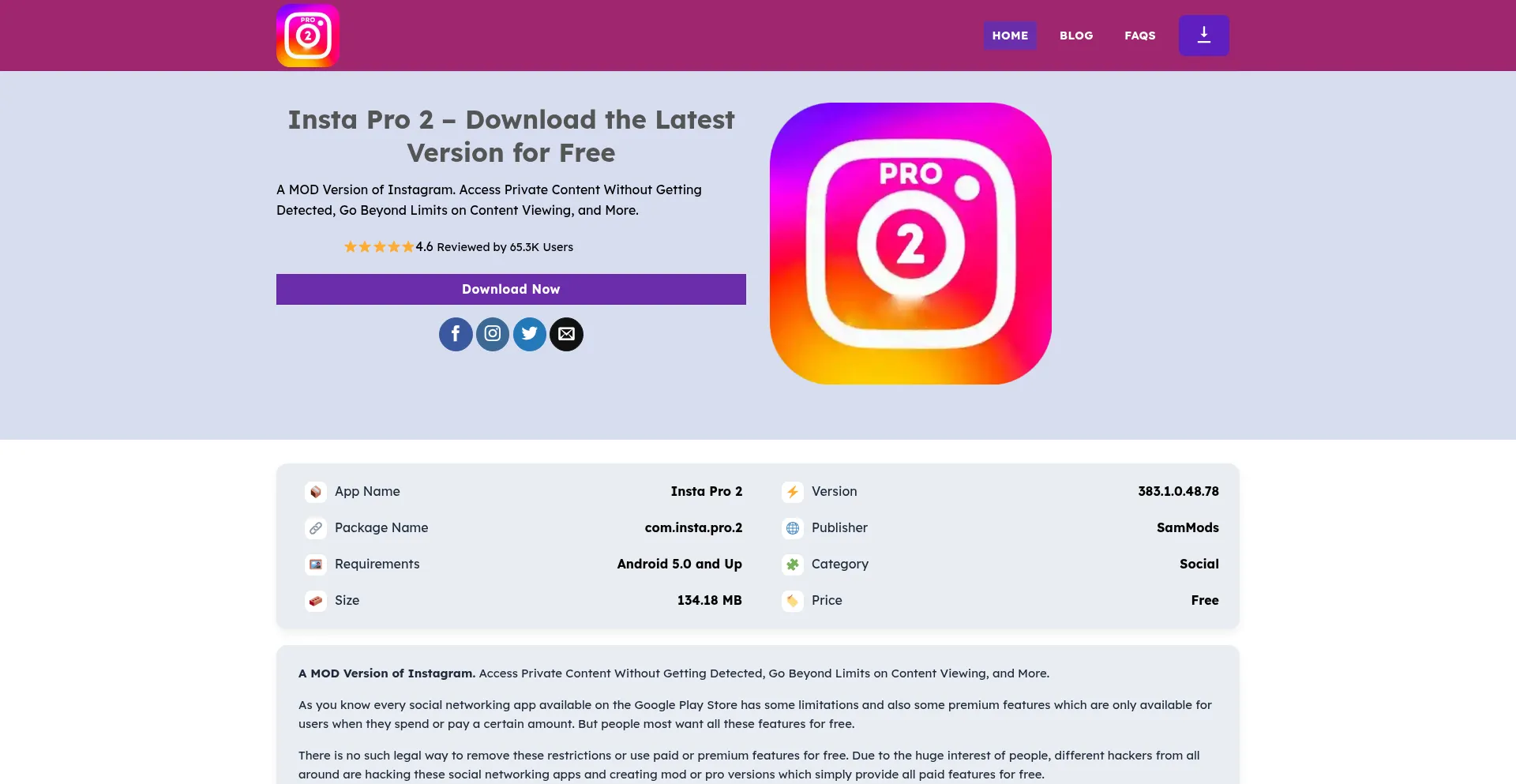 Insta2pro.in Screenshot