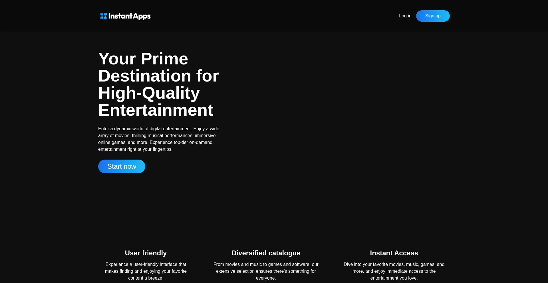 Website screenshot of Instant-apps.net