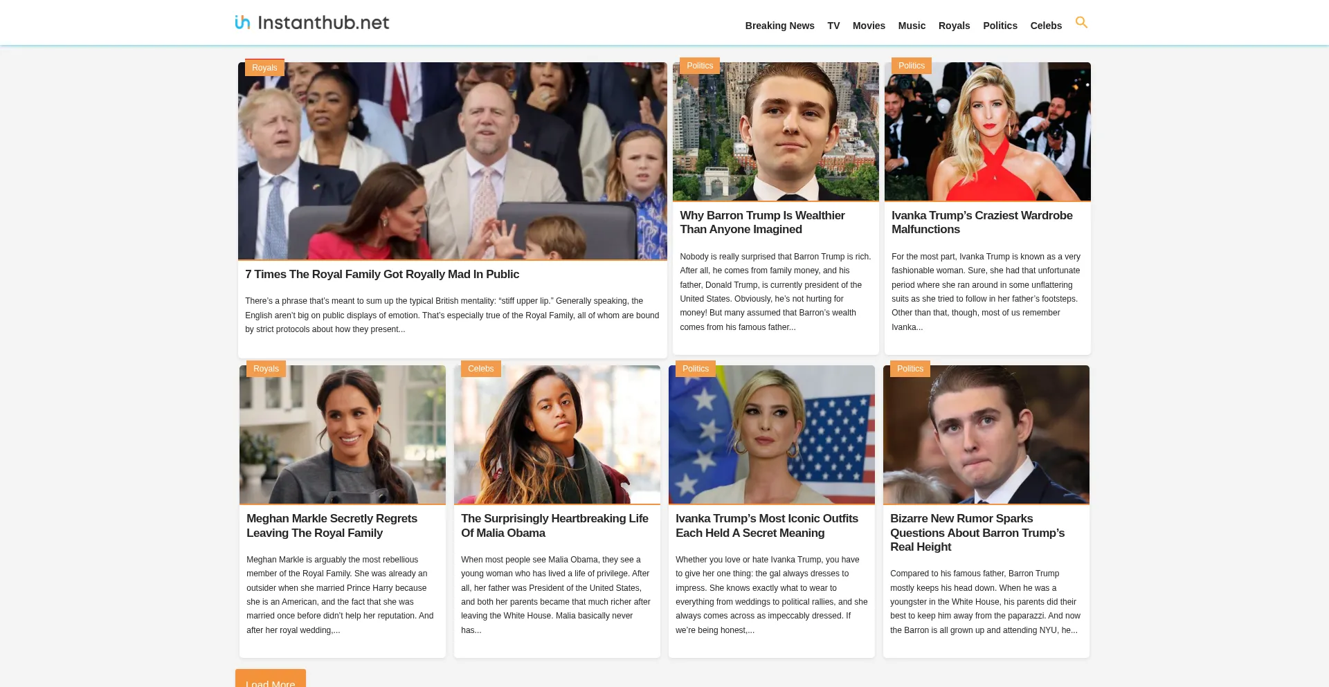 Website screenshot of Instanthub.net