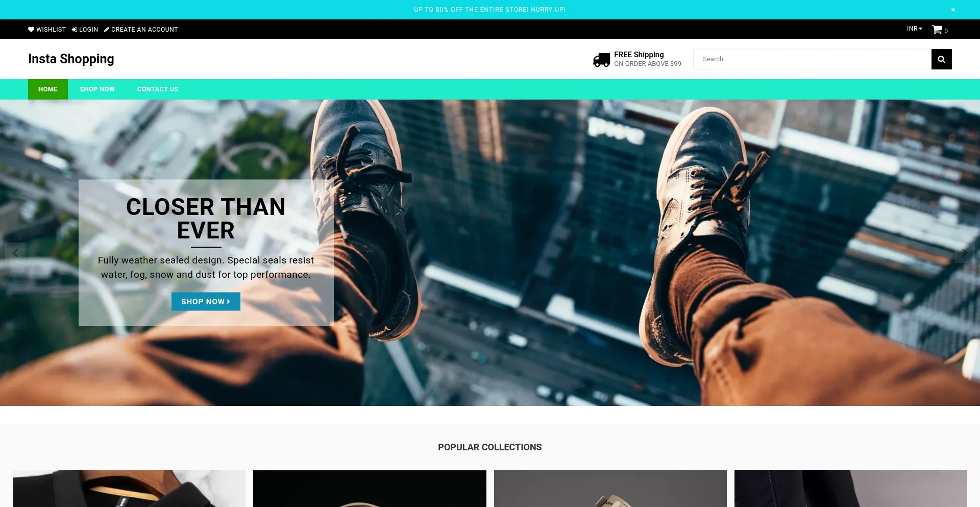 Website screenshot of Instashopping.shop