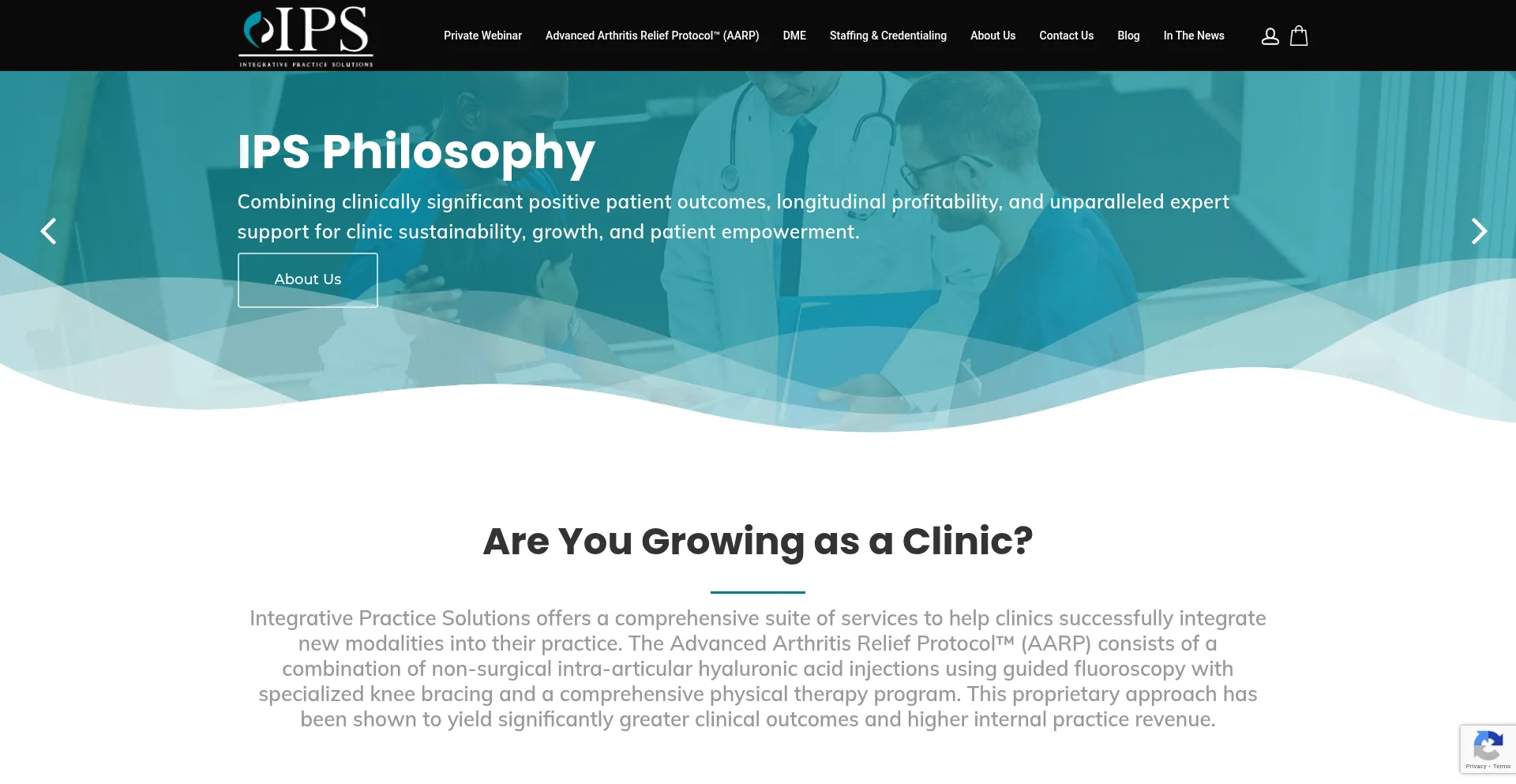 Website screenshot of Integrativepracticesolutions.com