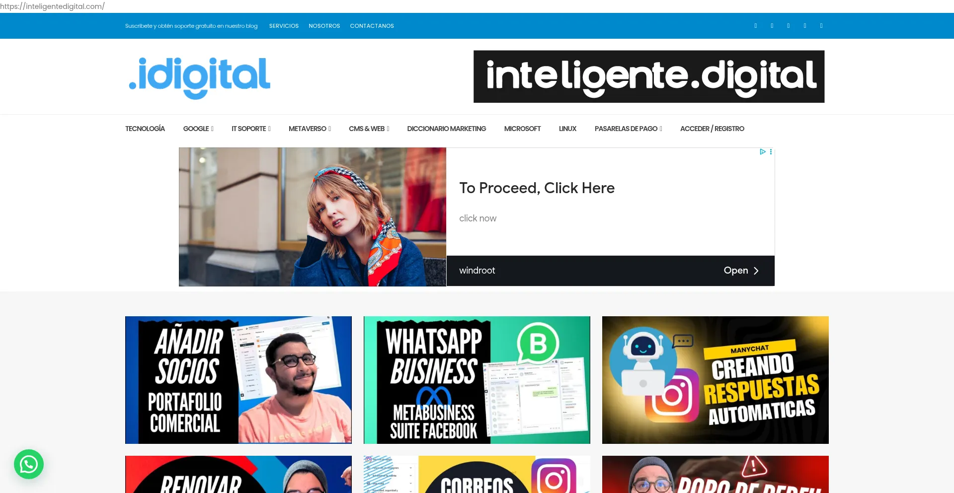 Website screenshot of Inteligentedigital.com