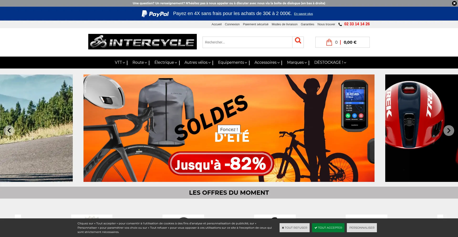 Website screenshot of Intercycle.fr