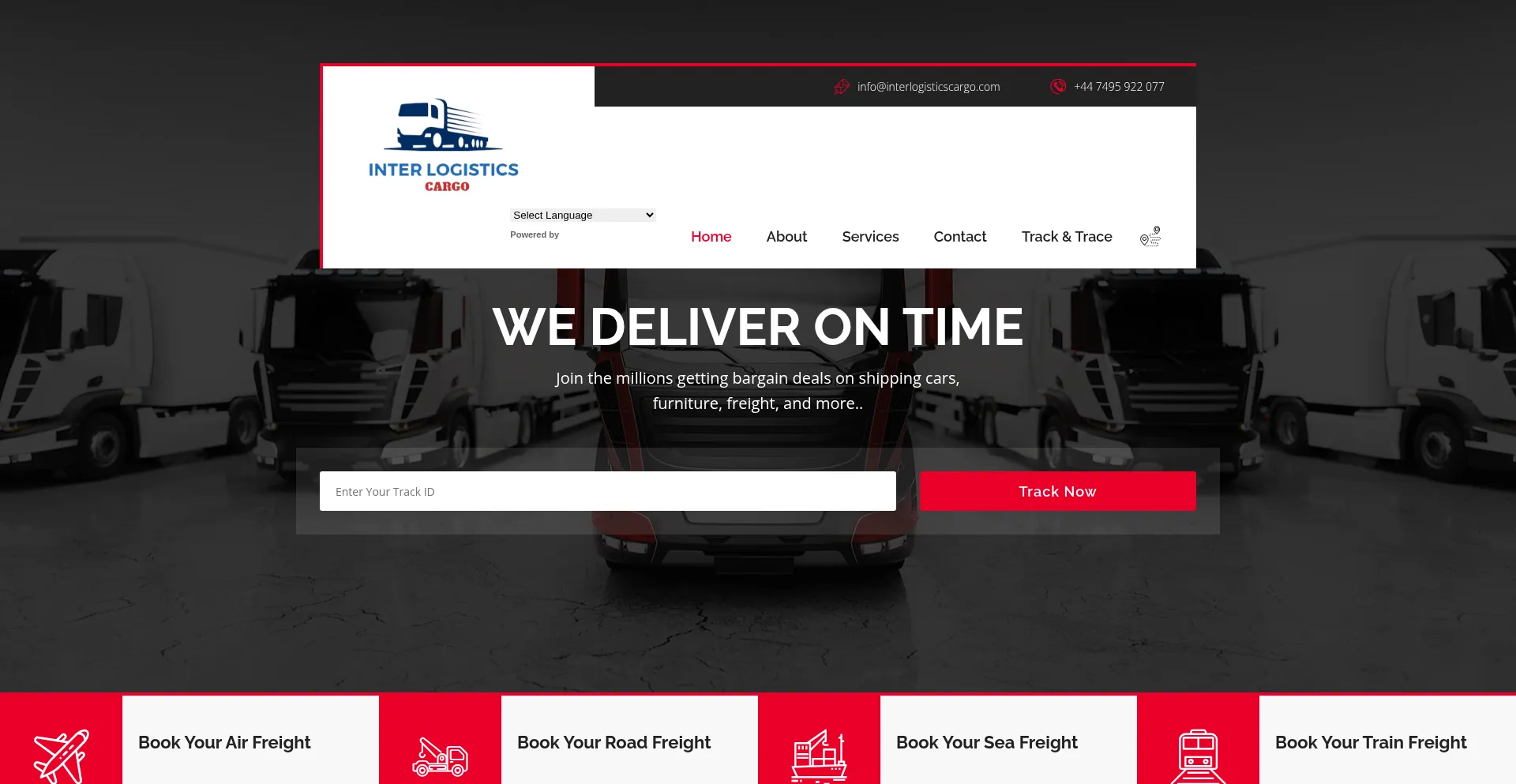 Website screenshot of Interlogisticscargo.com