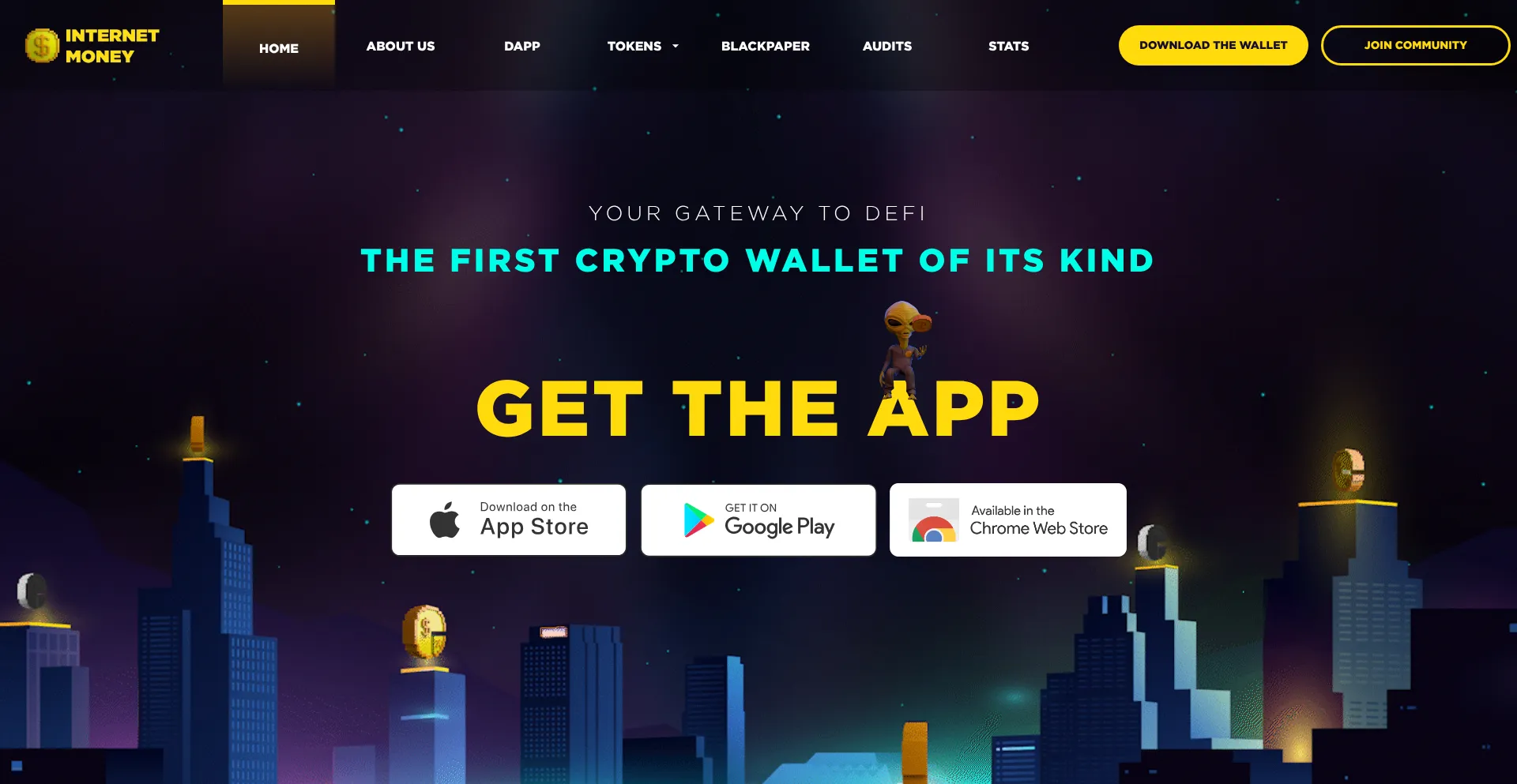 Website screenshot of Internetmoney.io