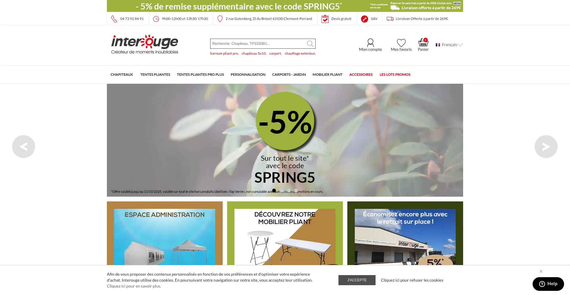 Website screenshot of Interouge.com